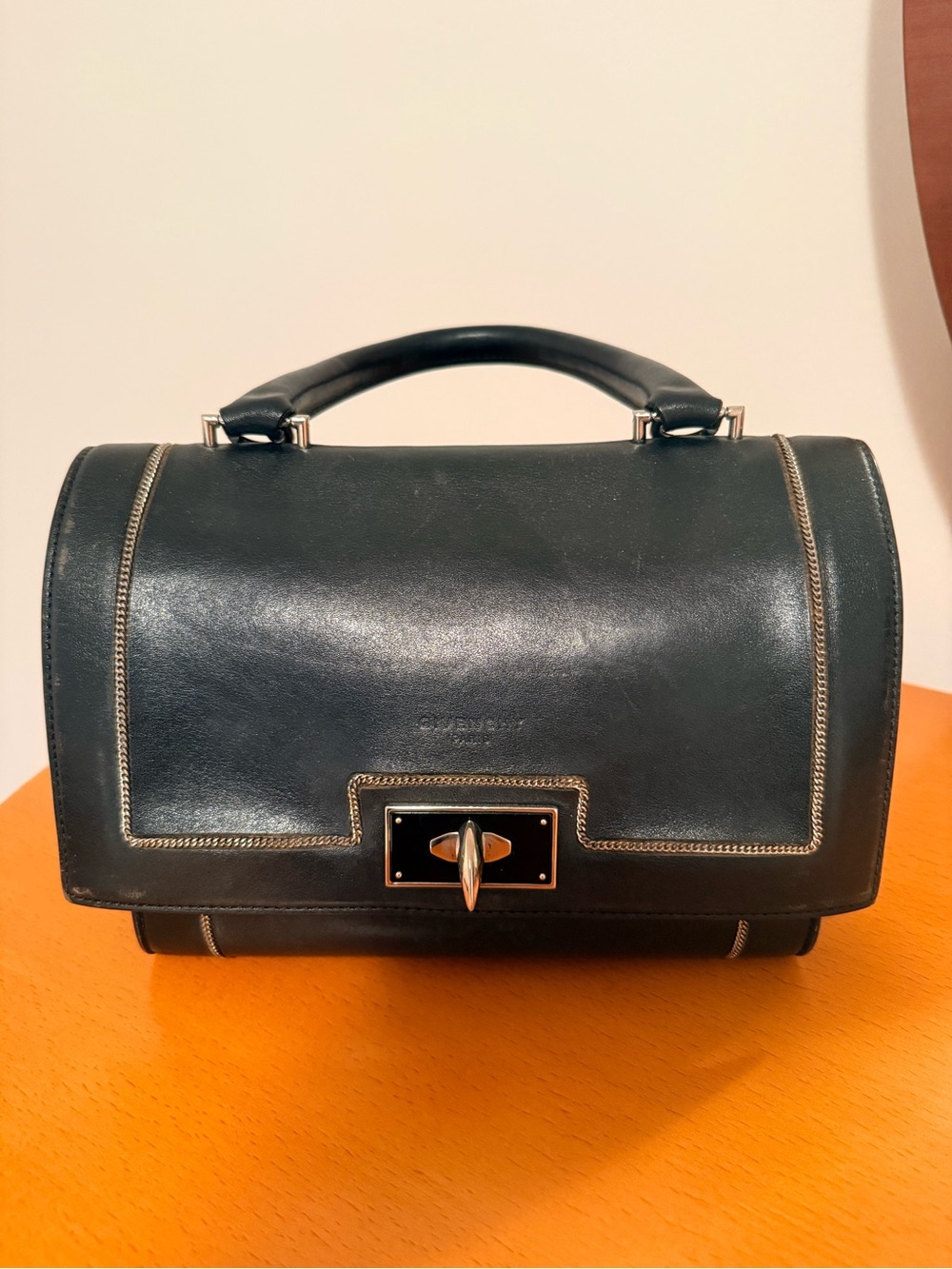 Givenchy Black Leather Top-Handle Bag